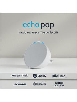 Amazon Echo Pop Smart Speaker with Alexa Voice Recognition & Control - view 2, Glacier White