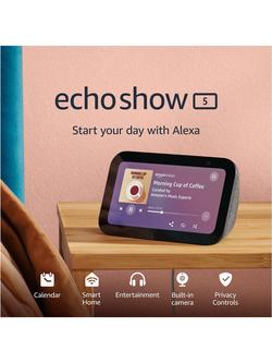 Amazon Echo Show 5 (3rd Gen) Smart Speaker with 5.5" Screen & Alexa Voice Recognition & Control - view 2, Charcoal