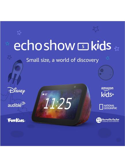Amazon Echo Show 5 (3rd Gen) Kids Smart Speaker with 5.5" Screen, Alexa+ Early Access Voice Recognition & Parental Controls, Galaxy - view 2, Galaxy