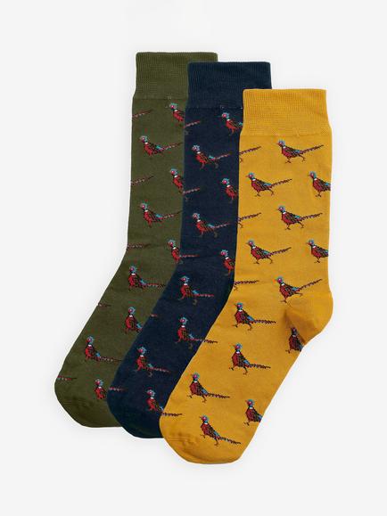 Barbour Pheasant Socks Gift Set, Pack of 3, Multi, Multi
