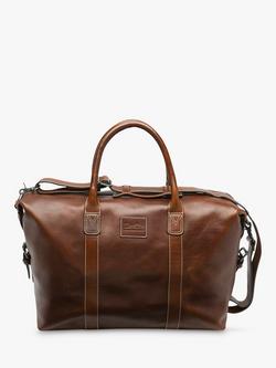 Loake Balmoral Vegetable Tanned Leather Weekend Bag, Brown, Brown