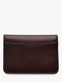 Loake Fenchurch Leather Card Holder, Dark Brown