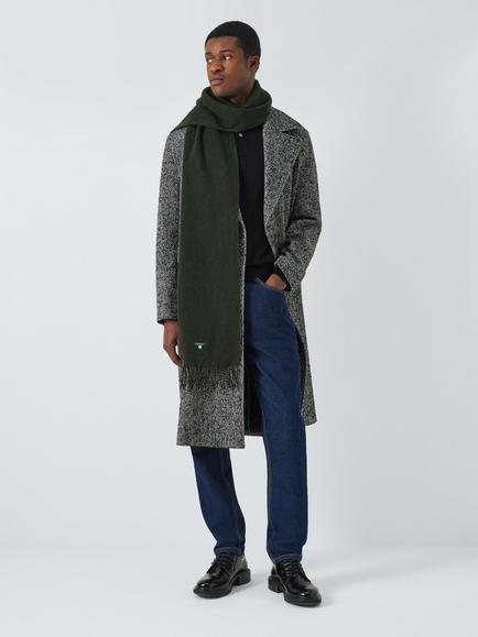 Barbour Plain Lambswool Scarf, Firest Green