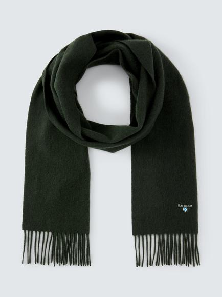 Barbour Plain Lambswool Scarf - view 2, Firest Green