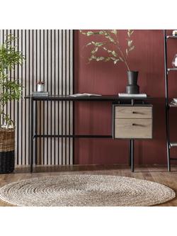 Gallery Direct Aspen 2 Drawer Desk, Black/Natural - view 2, Black