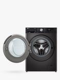 LG F4Y711BBTA1 Freestanding Washing Machine, 11kg Load, 1400rpm Spin, Platinum Black, Platinum Black