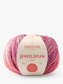Sirdar Jewelspun With wool Aran Yarn, 200g, Glowing Garnet
