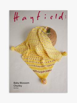 Hayfield Baby Blossom Chunky Petal Pom Pom Blanket Knitting Pattern, 5575, Pattern