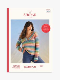 Sirdar Jewelspun High Tide Women's Sweater Knitting Pattern, 10701, 