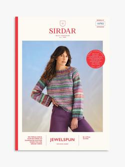 Sirdar Jewelspun Whirlpool Women's Sweater Knitting Pattern, 10702, 