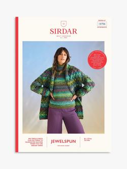 Sirdar Jewelspun Kelp Sleeve Sweater Knitting Pattern, 10706, Pattern