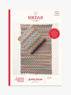 Sirdar Jewelspun Ripples Blanket & Cushion Knitting Pattern, 10707, Pattern