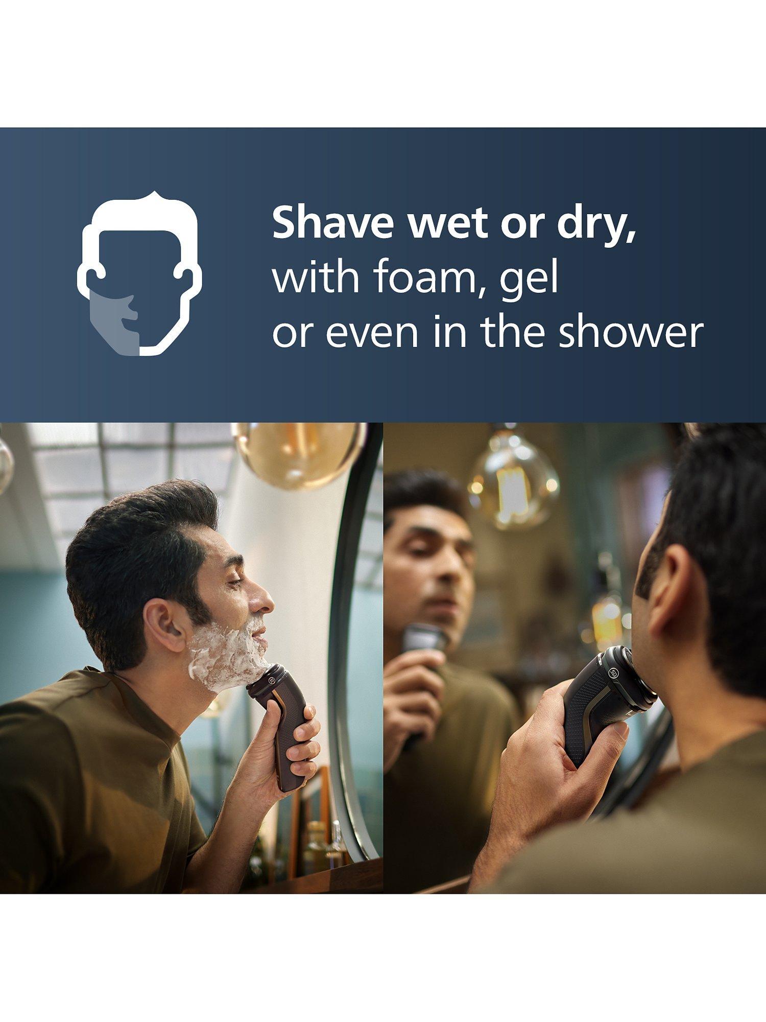 Product image 6 of 12, which shows Philips Series 3000 S3242/12 Wet & Dry Electric Shaver with 5D Flex & Pivot Heads, Travel Pouch & Pop-up Trimmer, Ash Gold