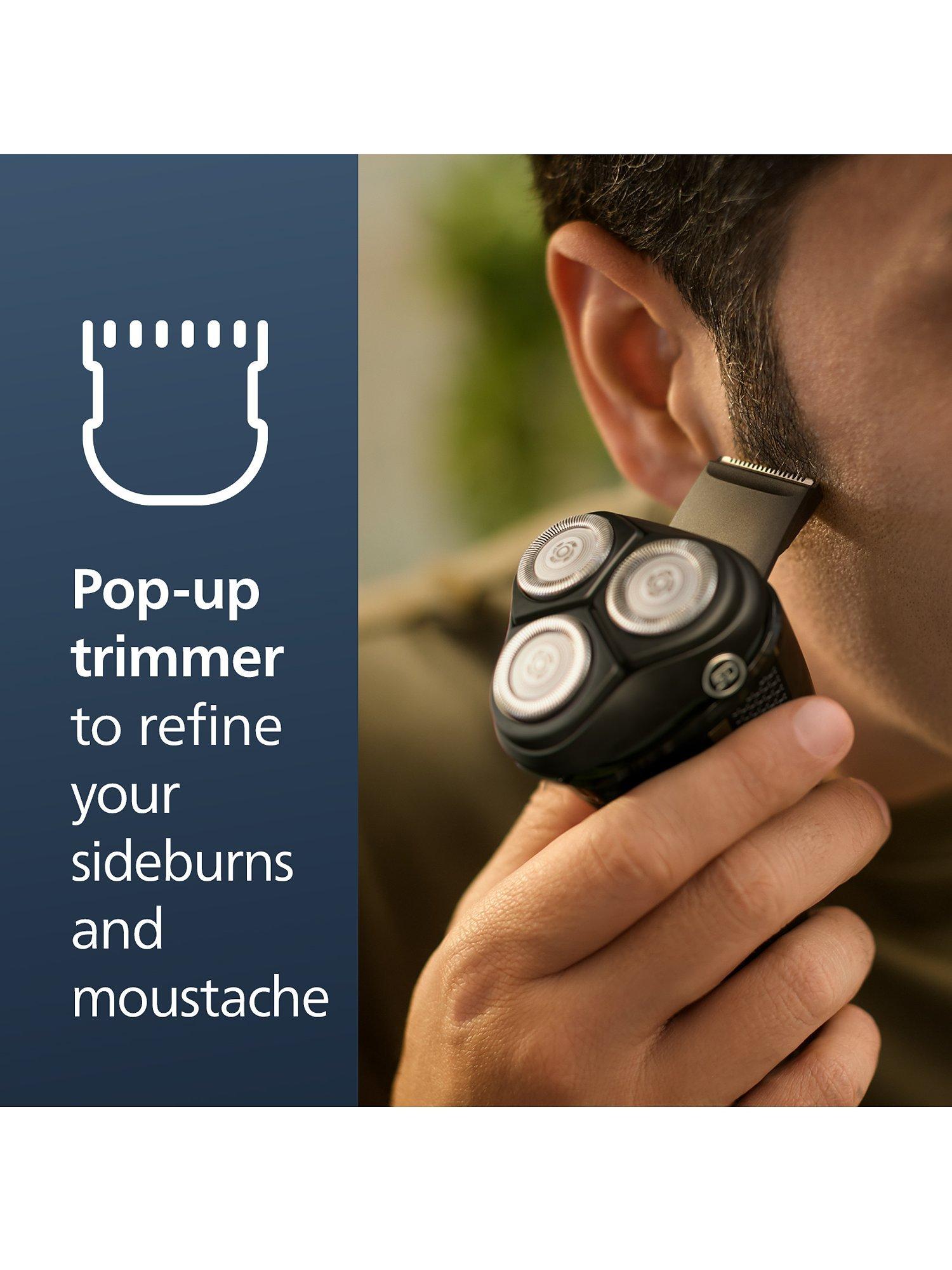 Product image 7 of 12, which shows Philips Series 3000 S3242/12 Wet & Dry Electric Shaver with 5D Flex & Pivot Heads, Travel Pouch & Pop-up Trimmer, Ash Gold