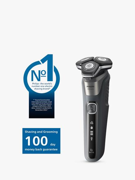 Philips S5887/50 Series 5000 Wet & Dry Men's Electric Shaver with Pop-up Trimmer, Travel Case, Quick-Clean Pod and Full LED Display, Carbon Grey - view 2, Carbon Grey