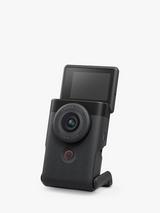Canon PowerShot V10 Vlogging Camera, 4K Ultra HD, 15MP, Wi-Fi, Bluetooth, 2" Tiltable Touch Screen, Black, Vlogging Kit with Mini Windshield, Soft Case & Lens Cap