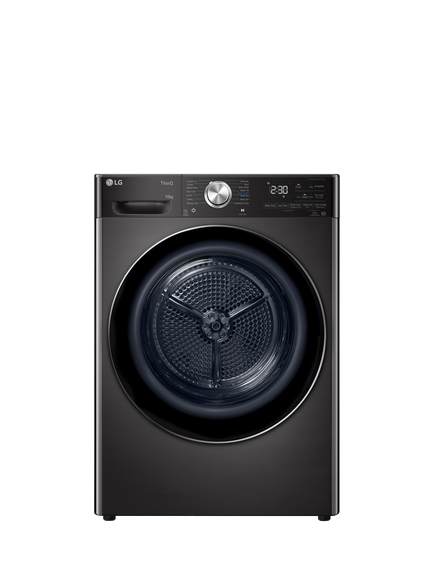 LG FDV1110B Heat Pump Tumble Dryer, 10kg Load, Platinum Black, Platinum Black