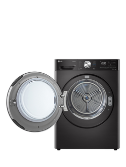 LG FDV1110B Heat Pump Tumble Dryer, 10kg Load, Platinum Black - view 2, Platinum Black