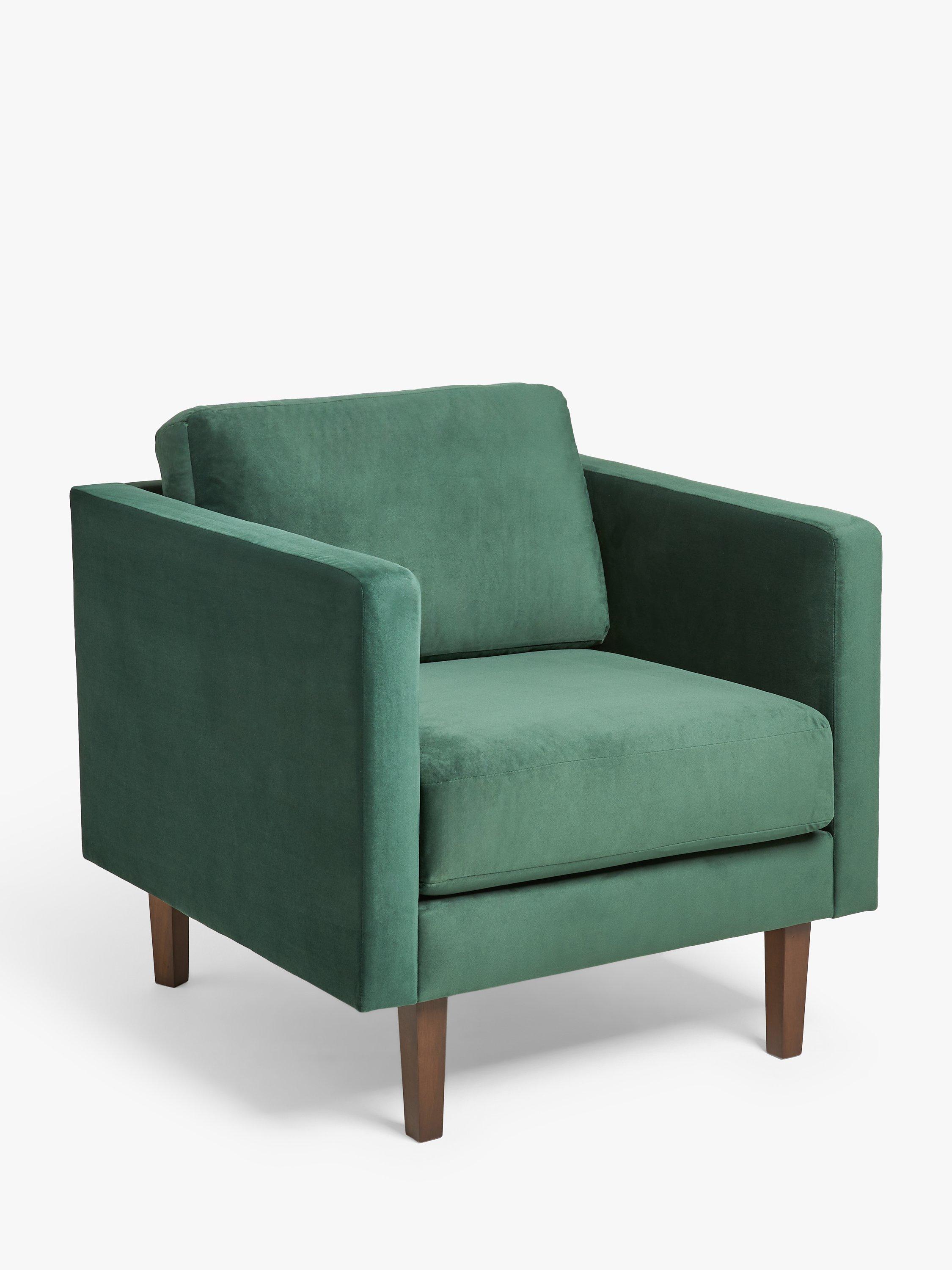 Eavis Range, John Lewis ANYDAY Eavis Armchair, Dark Leg, Bottle Green Smooth Velvet