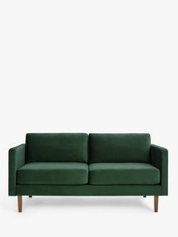 John Lewis ANYDAY Eavis Large 3 Seater Sofa, Dark Leg, Bottle Green Smooth Velvet, Bottle Green Smooth Velvet