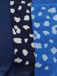 John Lewis Leopard Print Organic Cotton Mix Ankle Socks, Pack of 3, Blue