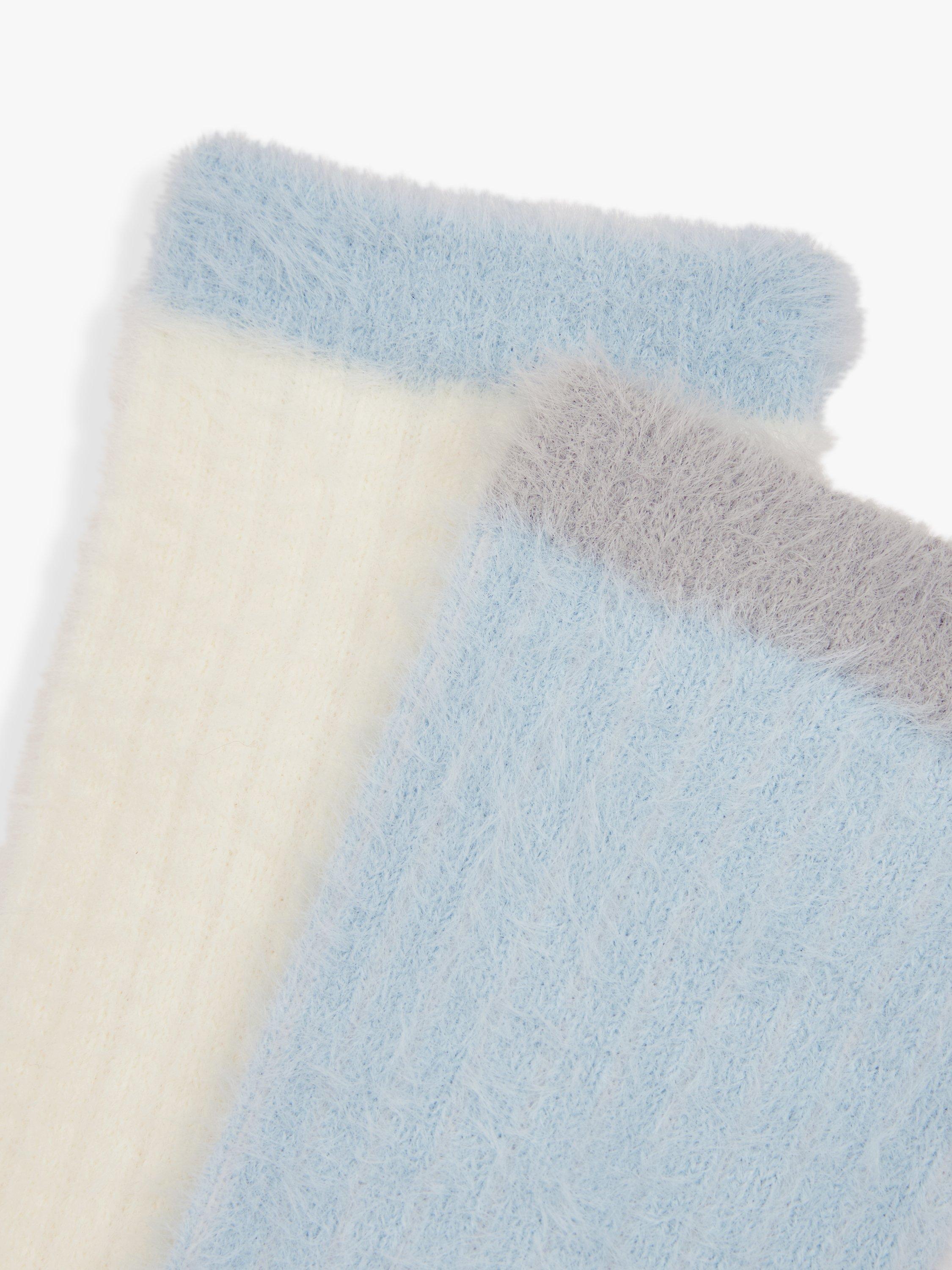 John Lewis Cosy Rib Lounge Socks, Pack of 2, Blue