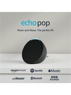 Amazon Echo Pop Smart Speaker with Alexa Voice Recognition & Control - view 2, Charcoal