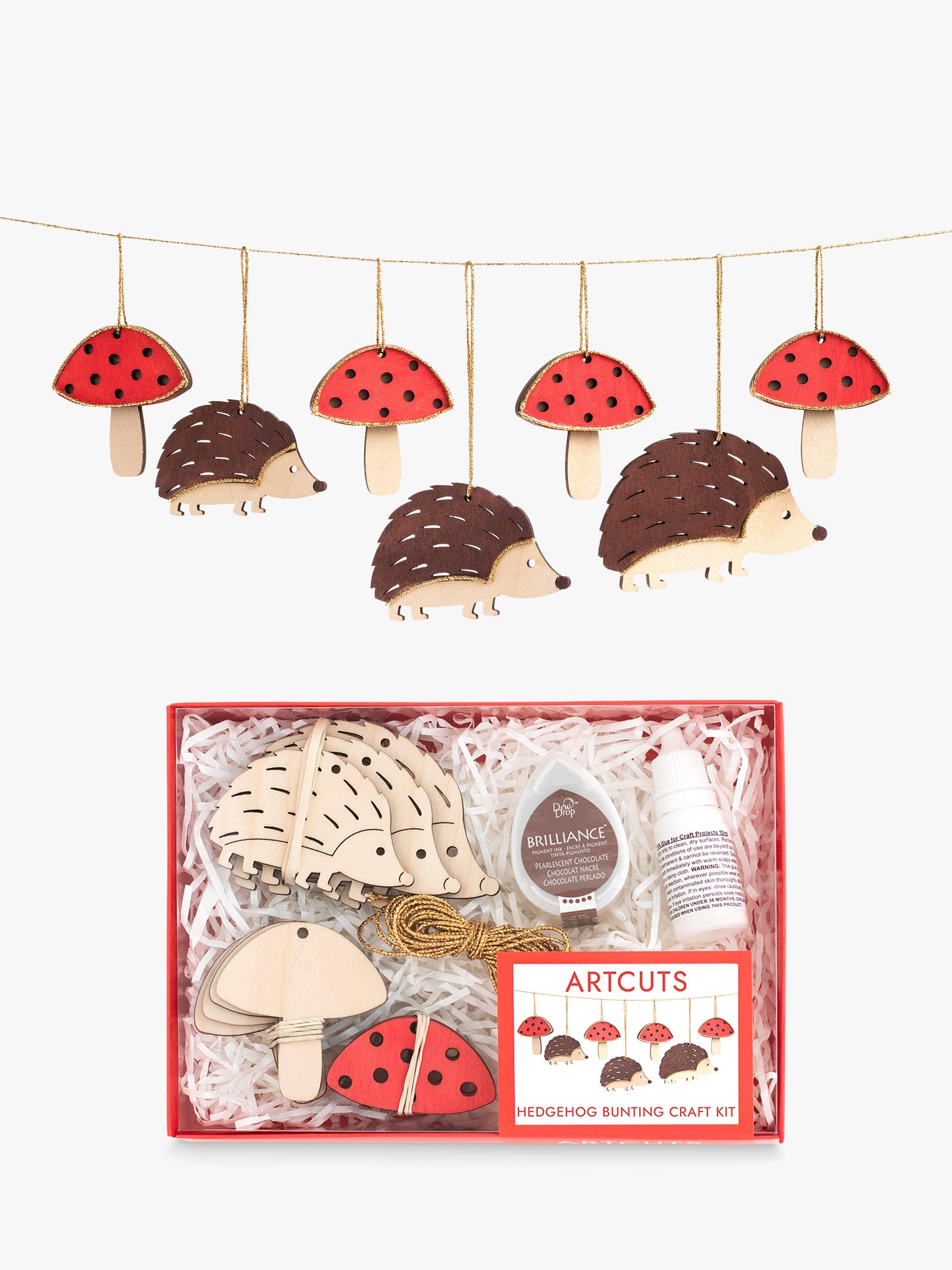 Artcuts Hedgehog and Mushroom Bunting Wood Craft Kit