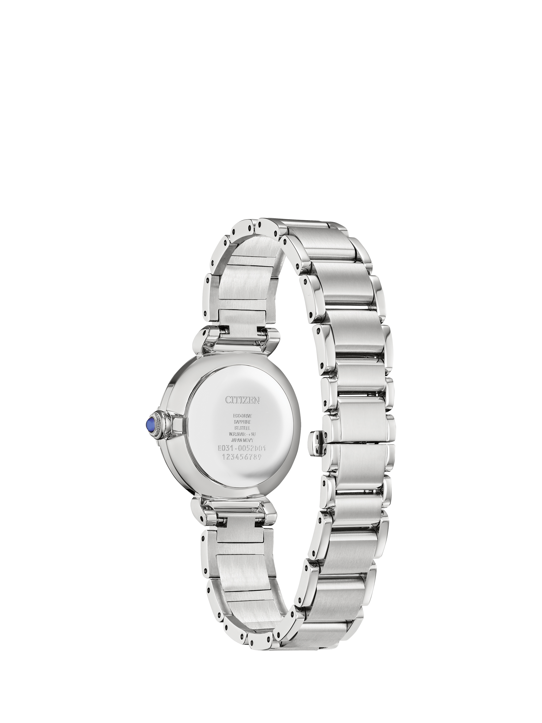 Product image 2 of 7, which shows Citizen Eco-Drive L Mae Diamond & Sapphire Bracelet Watch, Silver