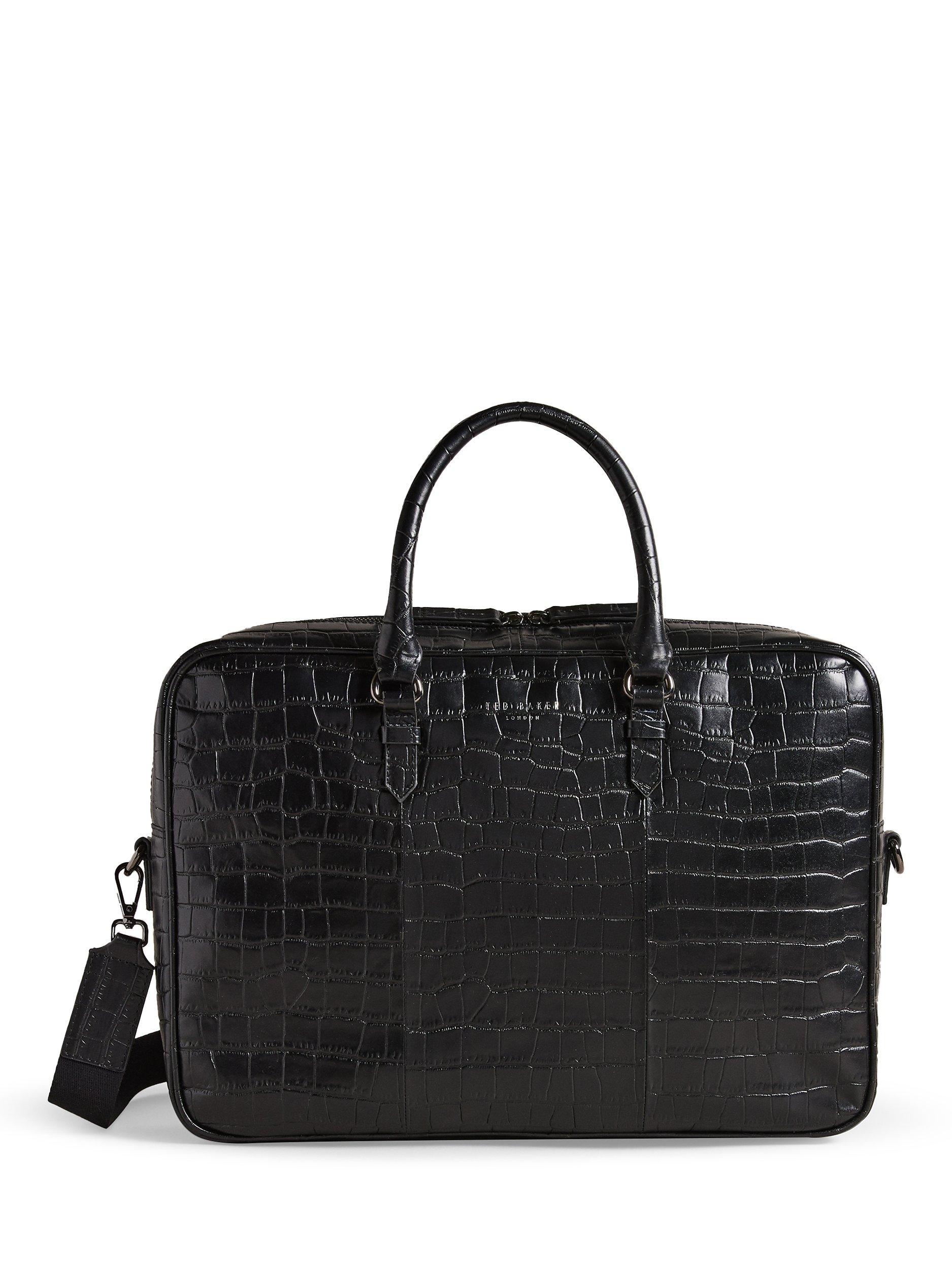 Ted Baker Croc Briefcase, Black