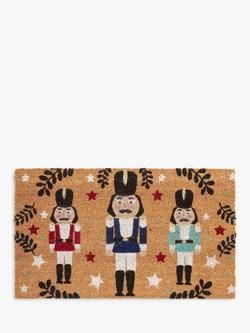 John Lewis Nutcracker Christmas Door Mat, Multi, Multi