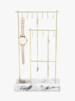 Stackers Marble Effect 12 Hook Jewellery Hanger, Rose Gold, Multi