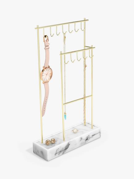 Stackers Marble Effect 12 Hook Jewellery Hanger, Rose Gold - view 2, Multi