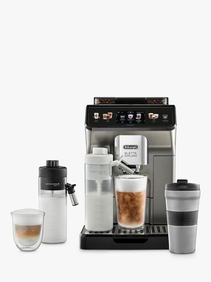 De'Longhi Eletta Explore ECAM450.86.T Bean to Cup Coffee Machine, Titanium Black, Titanium Black