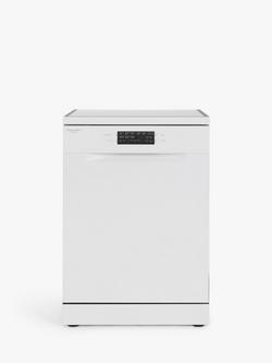 John Lewis JLDWW1403 Freestanding Dishwasher, White, White