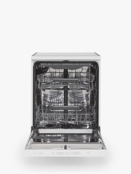 John Lewis JLDWW1403 Freestanding Dishwasher, White - view 2, White