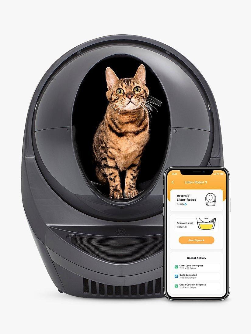 Litter-Robot 3 Connect Smart Cat Litter Tray, Dark Grey