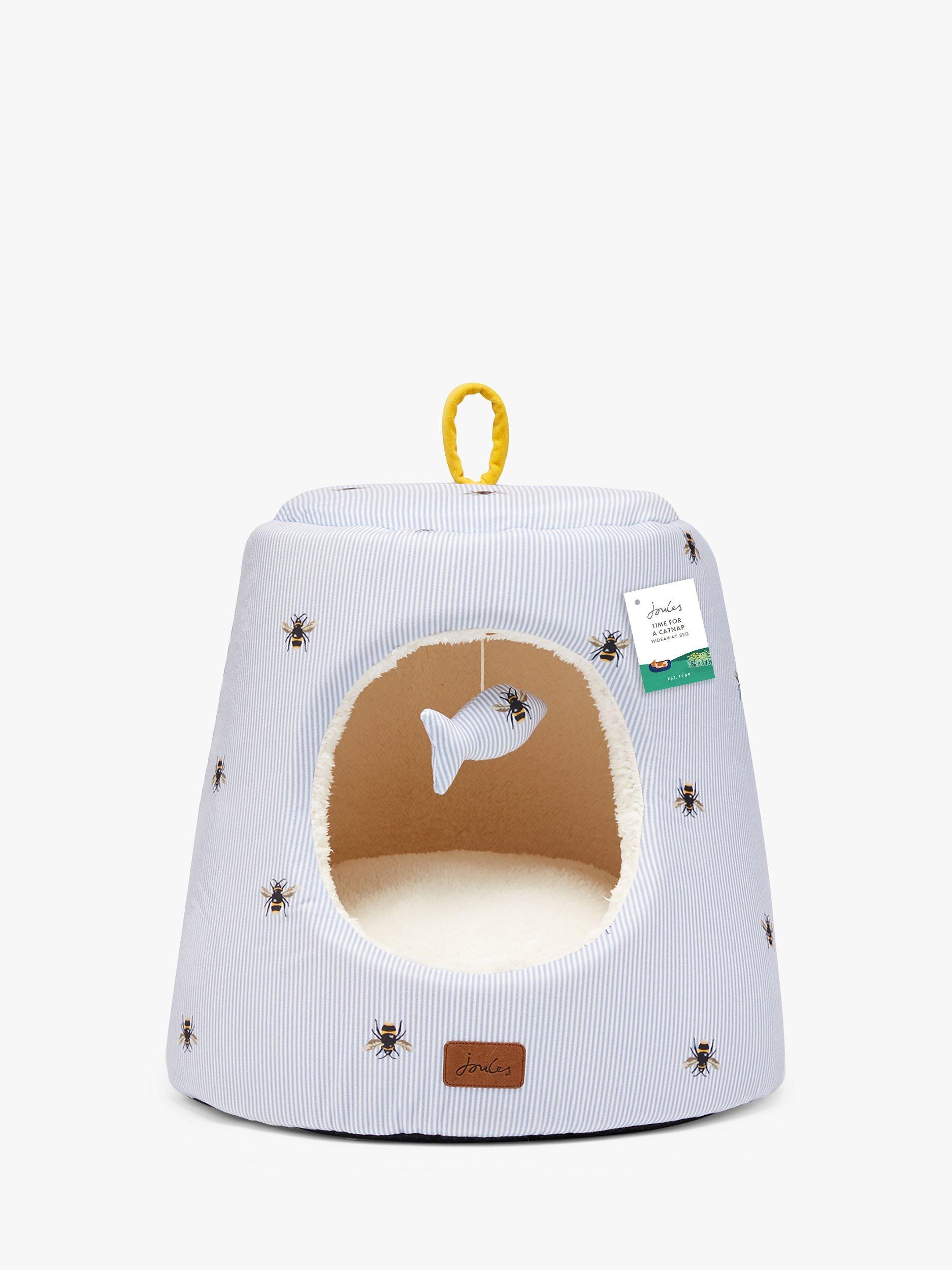 Joules Ticking Bee Print Cat Hideaway, Multi