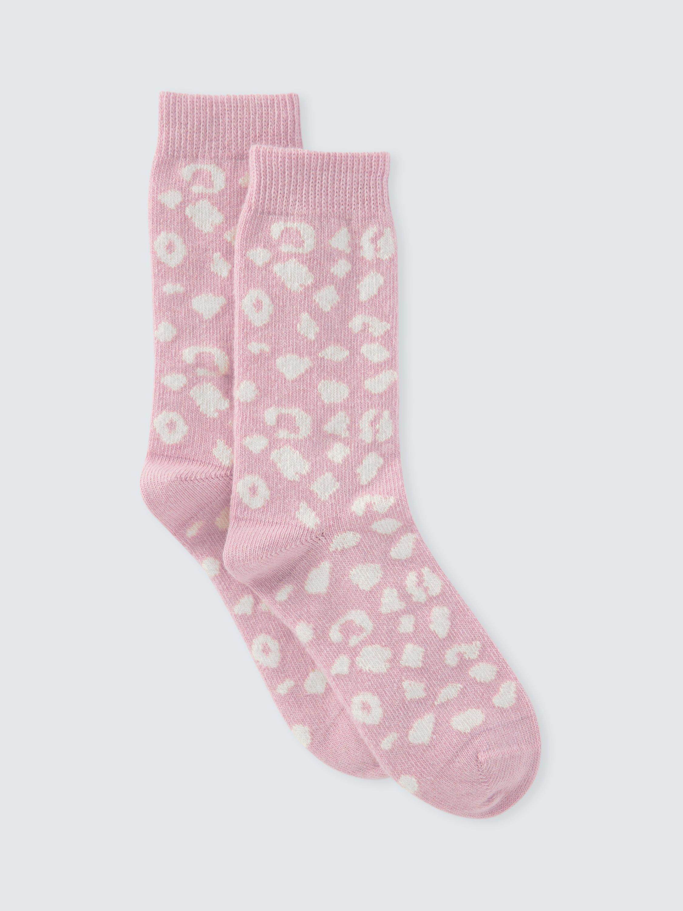 John Lewis Leopard Print Wool & Cashmere Blend Socks