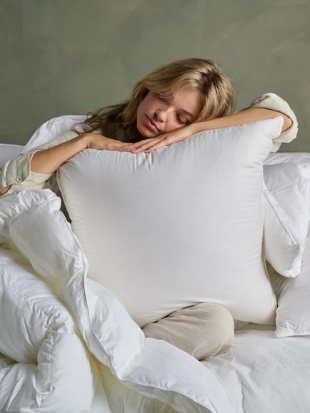 Bedfolk Down Alternative Square Pillow, Medium, White