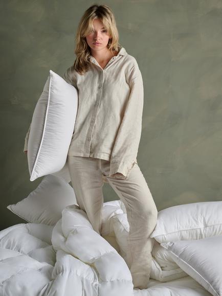 Bedfolk Down Alternative Kingsize Pillow, Firm - view 2, White
