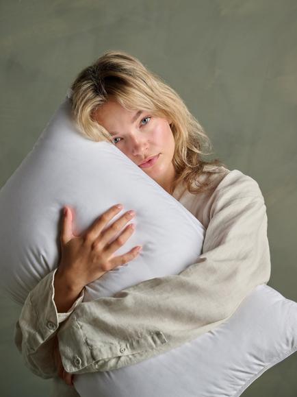 Bedfolk Down Alternative Standard Pillow, Firm, White