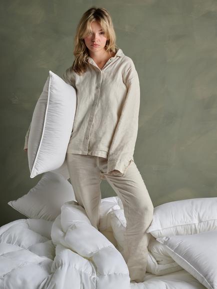 Bedfolk Down Alternative Standard Pillow, Firm - view 2, White