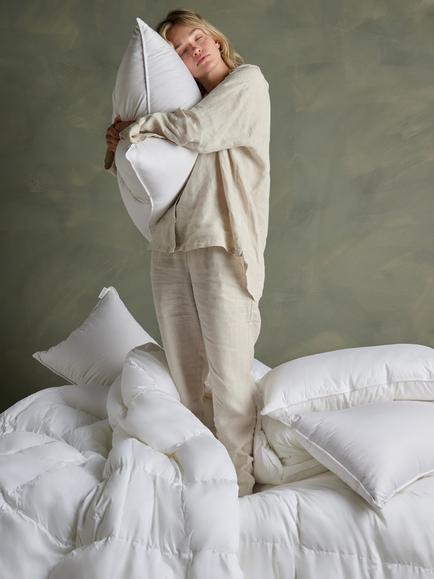 Bedfolk Down Alternative Square Pillow, Soft - view 2, White