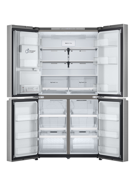 LG GML960PYFE Freestanding 60/40 Plumbed American Fridge Freezer, Prime Silver - view 2, Prime Silver