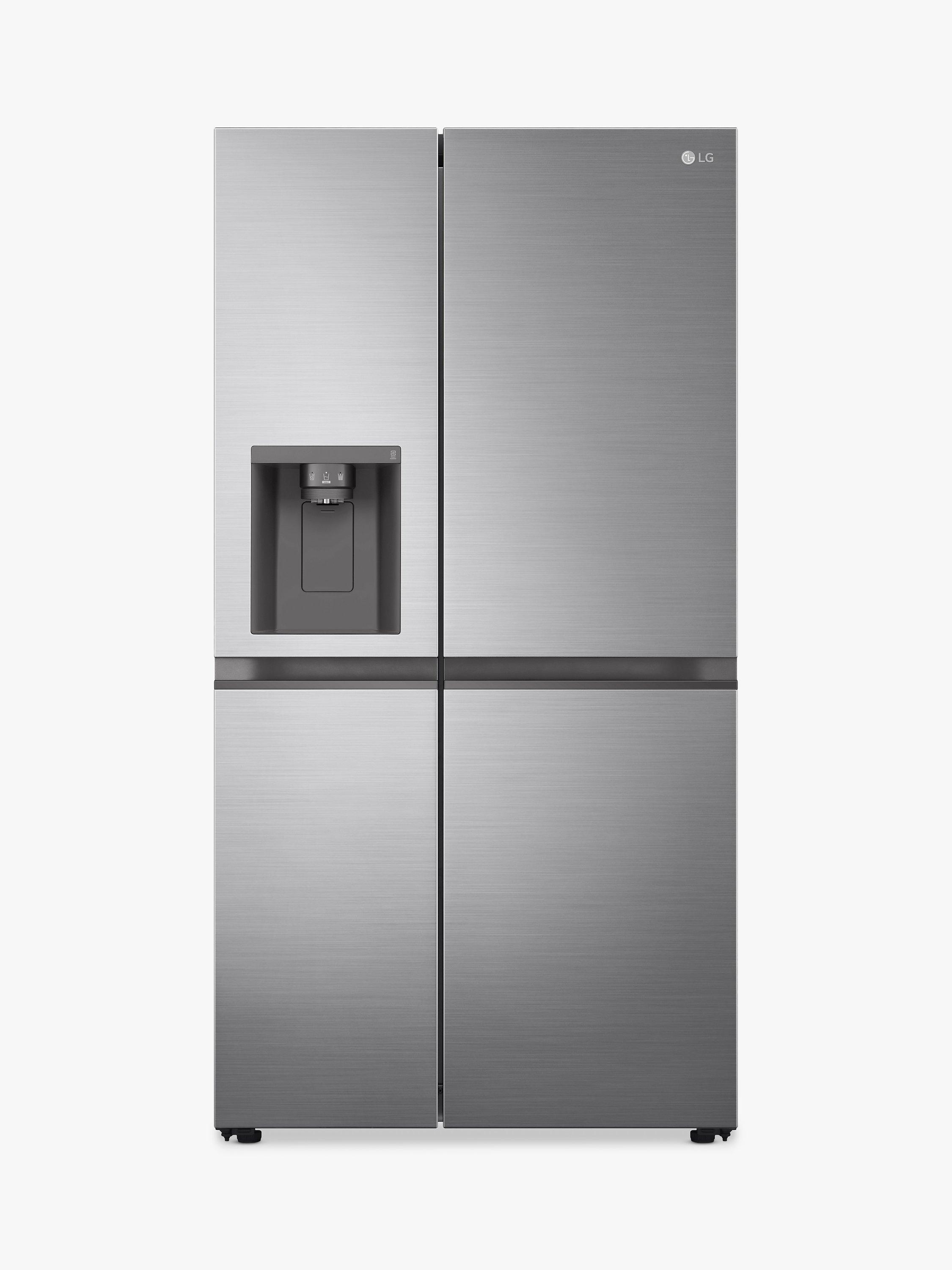 LG GSLV51PZXL Freestanding 60/40 Non-Plumbed American Fridge Freezer, Shiny Steel