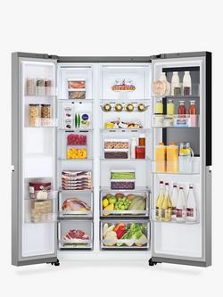 LG InstaView GSVV80PYLL AM Freestanding 60/40 American Fridge Freezer, Prime Silver - view 2, Prime Silver