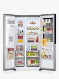 LG InstaView GSGV81PYLL Freestanding 60/40 Non-Plumbed American Fridge Freezer, Silver