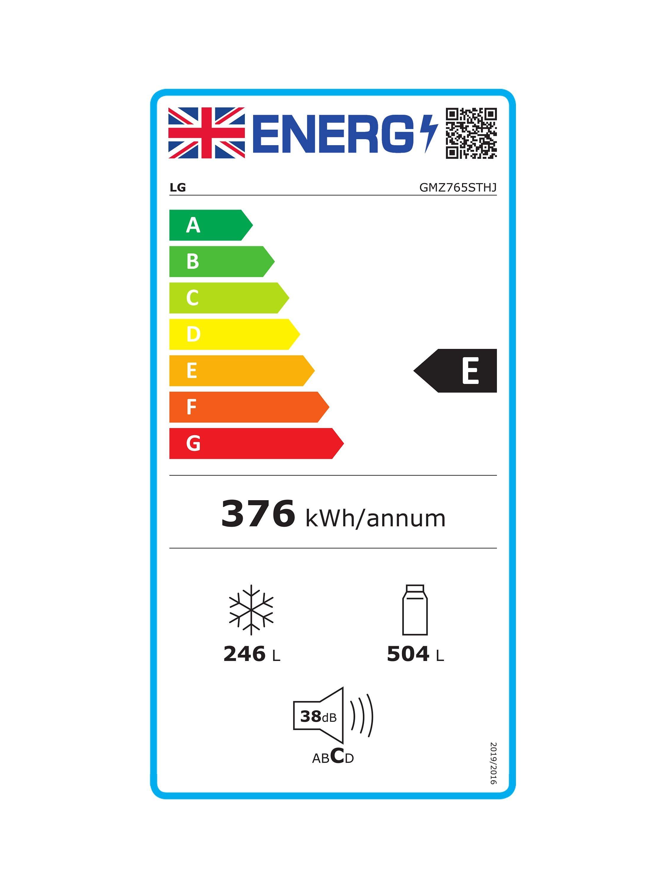 This item is rated E for energy efficiency on a scale from A (most efficient) to G (least efficient).