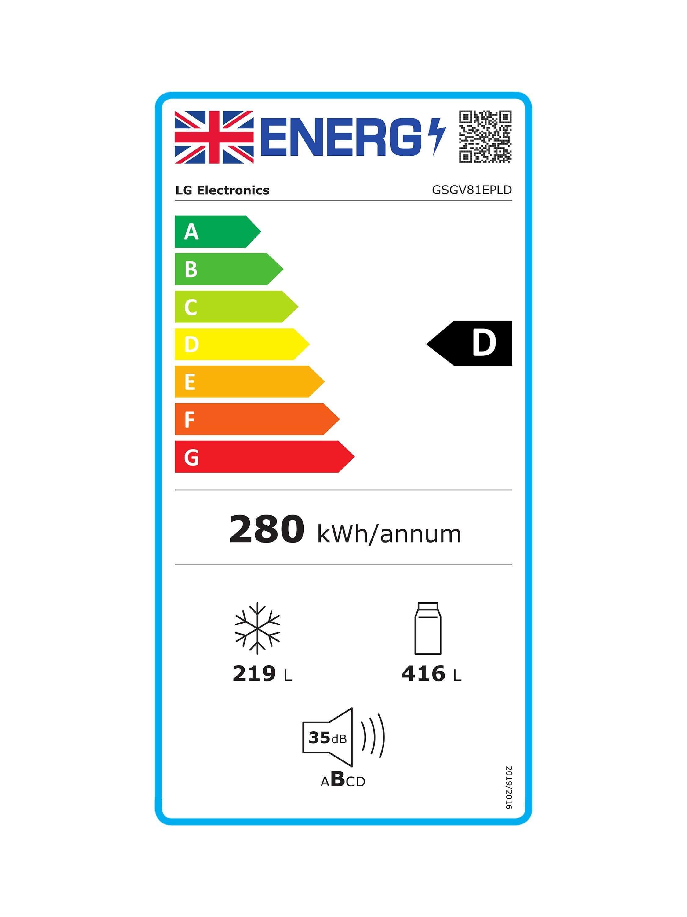 This item is rated D for energy efficiency on a scale from A (most efficient) to G (least efficient).